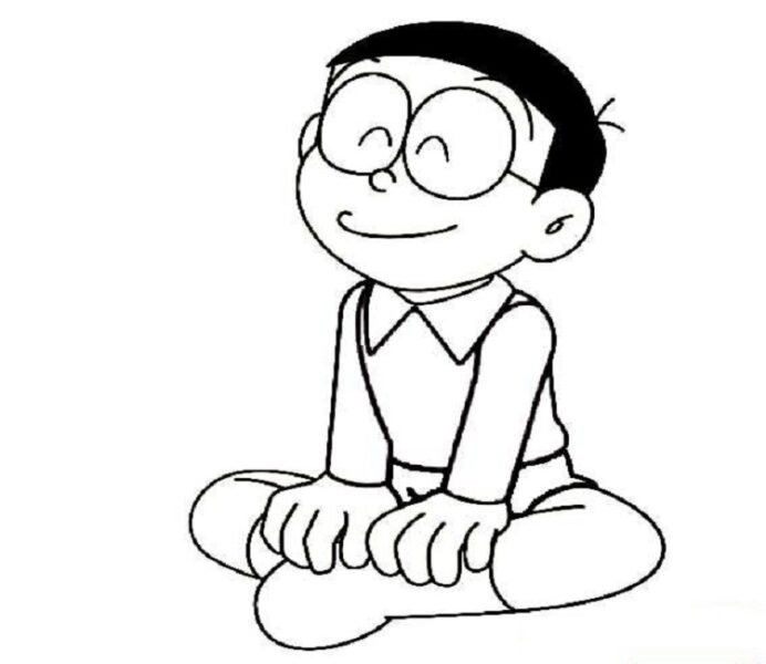 Tranh tô màu Nobita đáng yêu nhất cho bé tập tô (36)