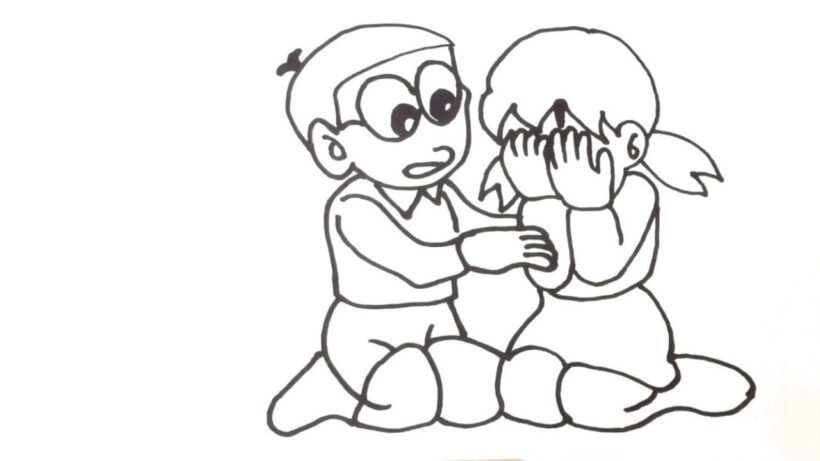 Tranh tô màu Nobita đáng yêu nhất cho bé tập tô (37)