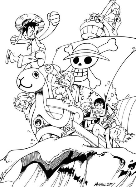 Tranh tô màu One Piece đẹp nhất cho bé tập tô (12)