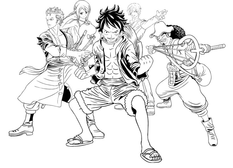 Tranh tô màu One Piece râu trắng