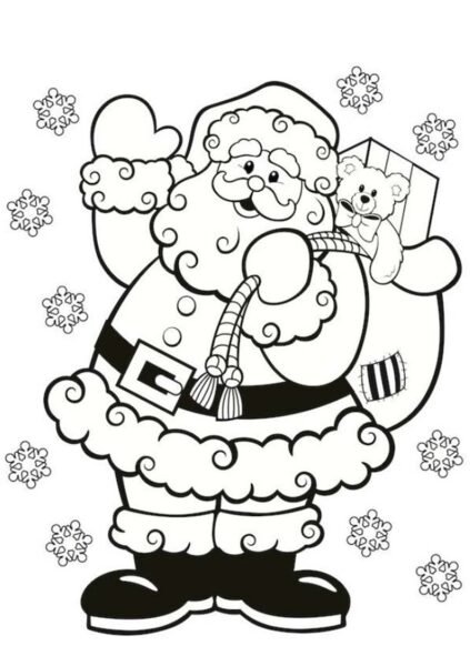 Tranh tô màu ông già Noel đẹp nhất cho bé tập tô (34)