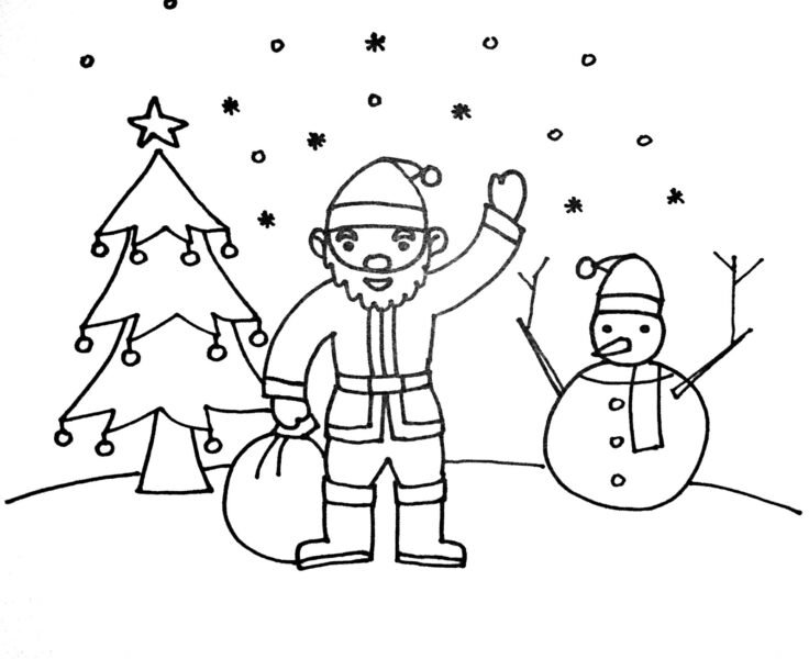 Tranh tô màu ông già Noel đẹp nhất cho bé tập tô (42)