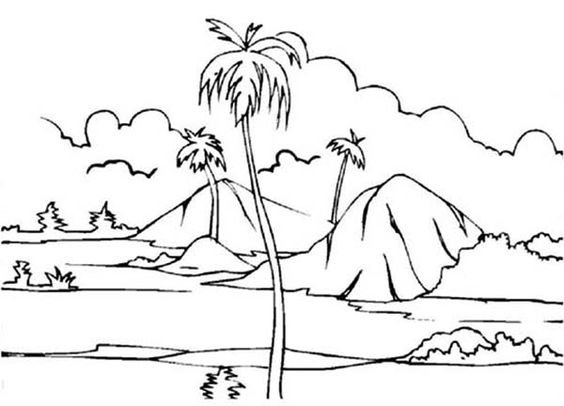 tranh-to-mau-phong-canh-mien-nui-1 Tranh tô màu phong cảnh miền núi