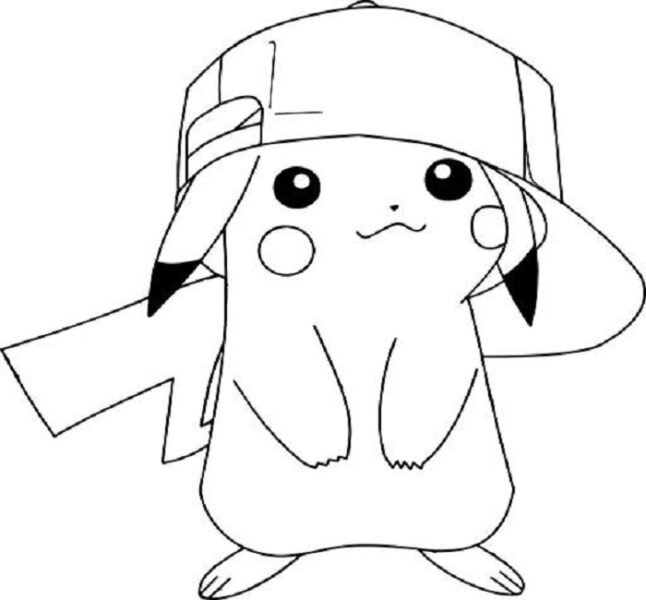 Tranh tô màu Pikachu cute