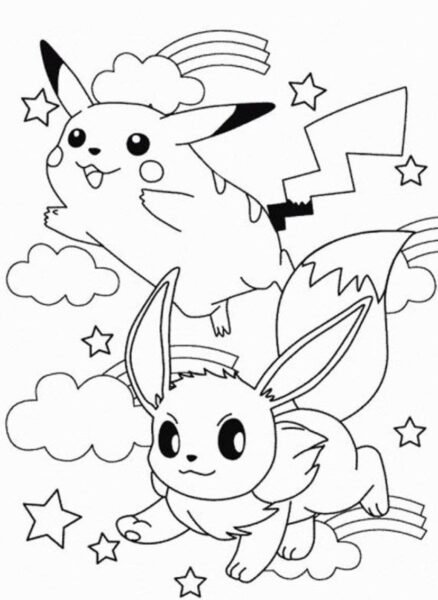 Tranh tô màu Pikachu đẹp nhất cho bé tập tô (28)