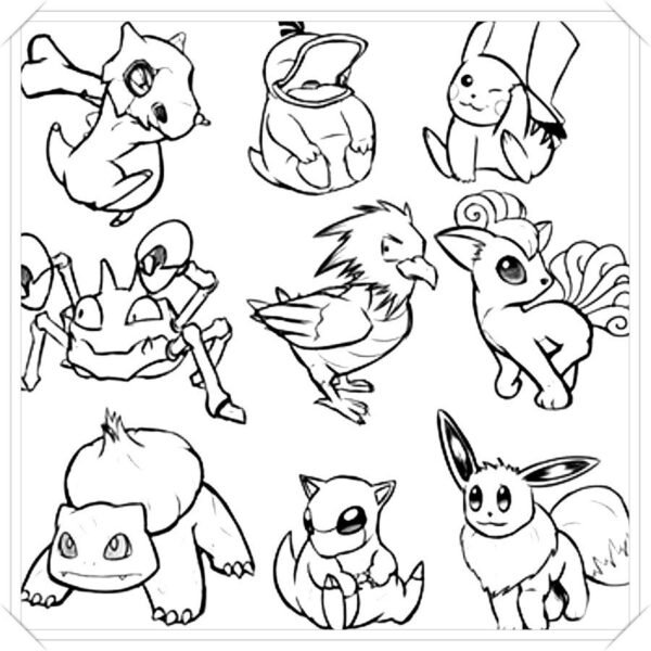 Tranh tô màu Pokemon ngộ nghĩnh cho bé tập tô (15)