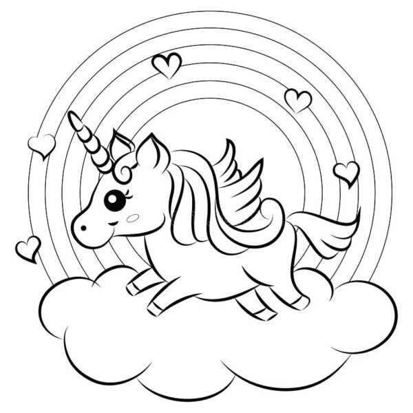 Tranh tô màu Pony cầu vồng