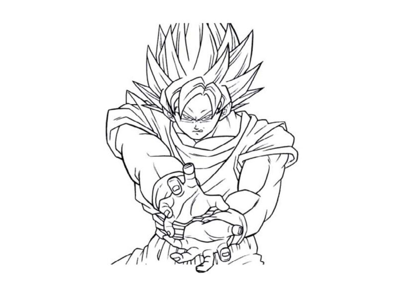 Tranh tô màu Songoku cho bé tập tô (10)