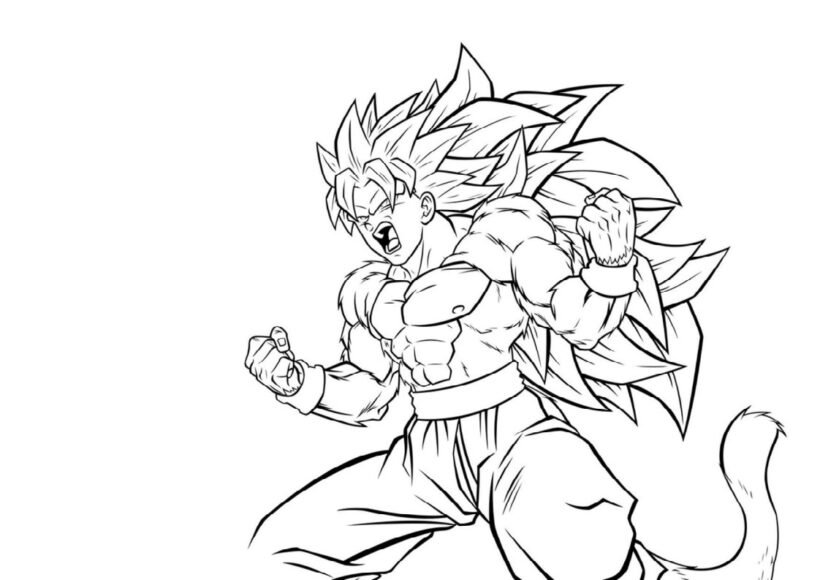 Tranh tô màu Songoku cho bé tập tô (31)