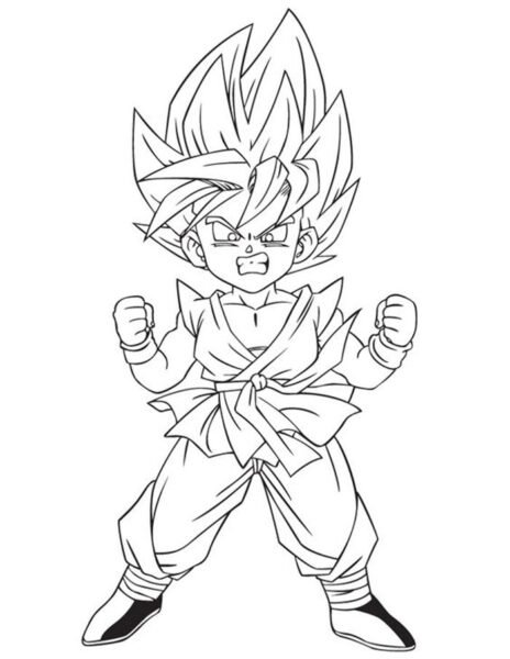 Tranh tô màu Songoku cho bé tập tô (8)