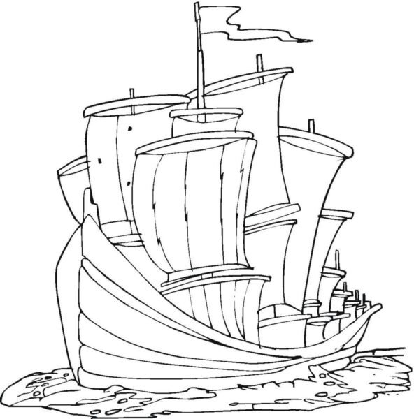 Tranh tô màu tàu thuỷ đẹp nhất cho bé tập tô (17)
