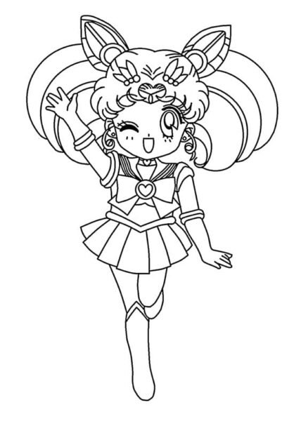 Tranh tô màu thuỷ thủ mặt trăng chibi