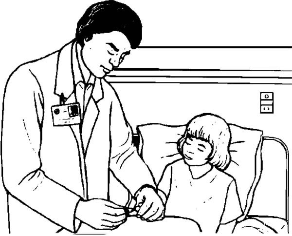 Tranh vẽ bác sĩ khám bệnh
