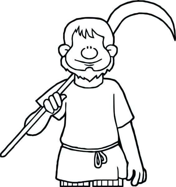 Tranh vẽ chưa tô màu bác nông dân cho bé tập tô (1)
