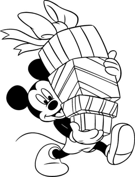 Tranh vẽ chưa tô màu chuột Mickey dễ thương cho bé tập tô (29)