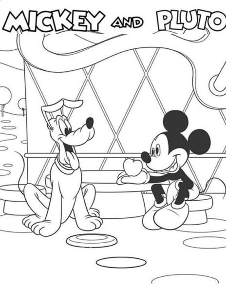 Tranh vẽ chưa tô màu chuột Mickey dễ thương cho bé tập tô (31)
