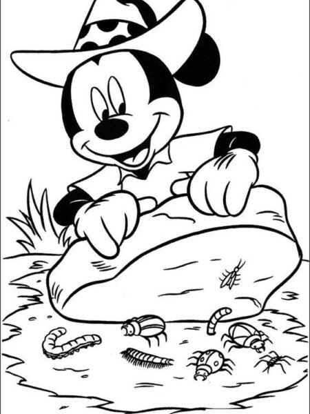 Tranh vẽ chưa tô màu chuột Mickey dễ thương cho bé tập tô (32)