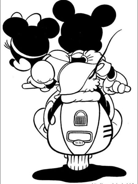 Tranh vẽ chưa tô màu chuột Mickey dễ thương cho bé tập tô (33)