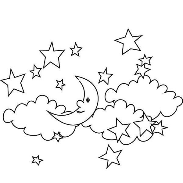 Tranh vẽ chưa tô màu ngôi sao cho bé tập tô (7)