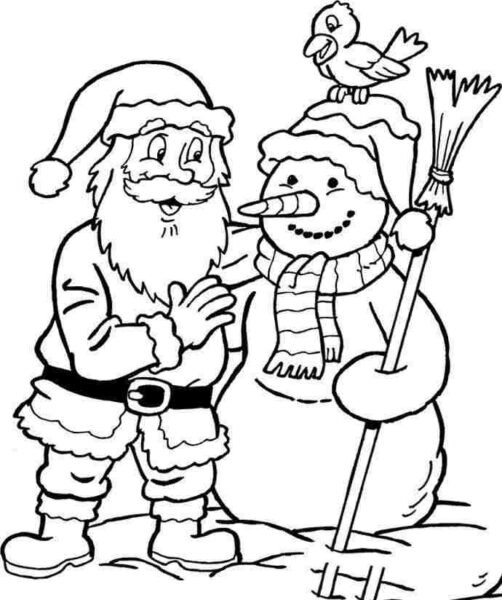 Tranh vẽ chưa tô màu ông già Noel cho bé tập tô (1)