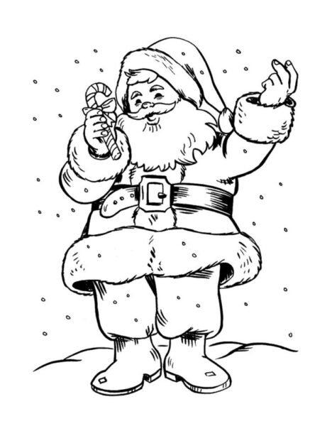 Tranh vẽ chưa tô màu ông già Noel cho bé tập tô (3)