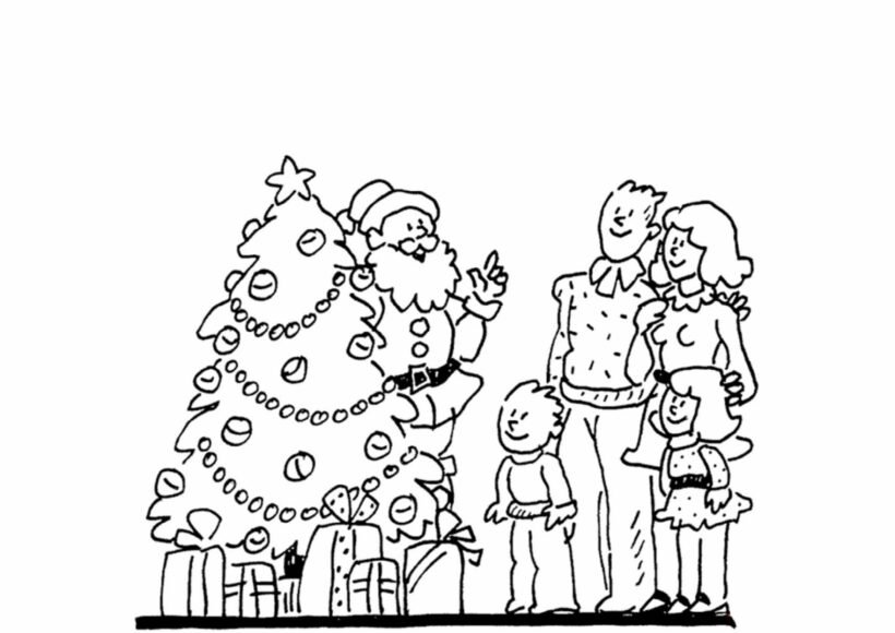 Tranh vẽ chưa tô màu ông già Noel cho bé tập tô (6)