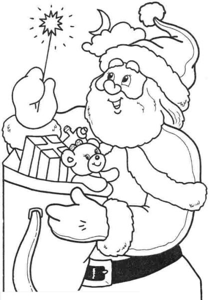 Tranh vẽ chưa tô màu ông già Noel cho bé tập tô (7)