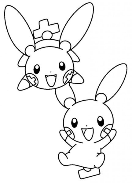 Tranh vẽ chưa tô màu Pokemon cho bé tập tô (1)