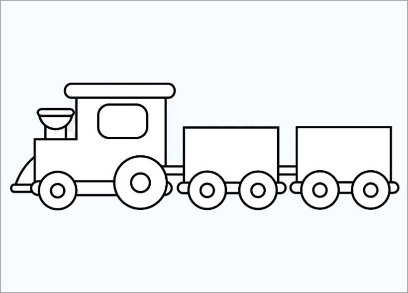 Tranh vẽ chưa tô màu tàu hoả đẹp cho bé tập tô (2)