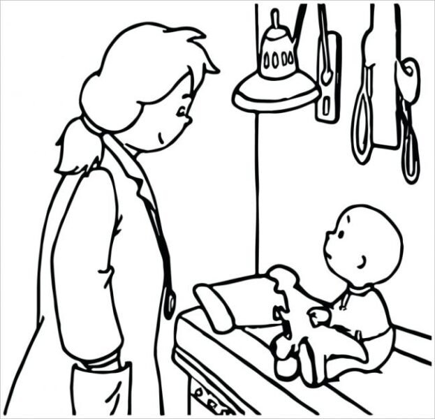 Tranh vẽ đen trắng bác sĩ đẹp nhất cho bé tô màu (1)