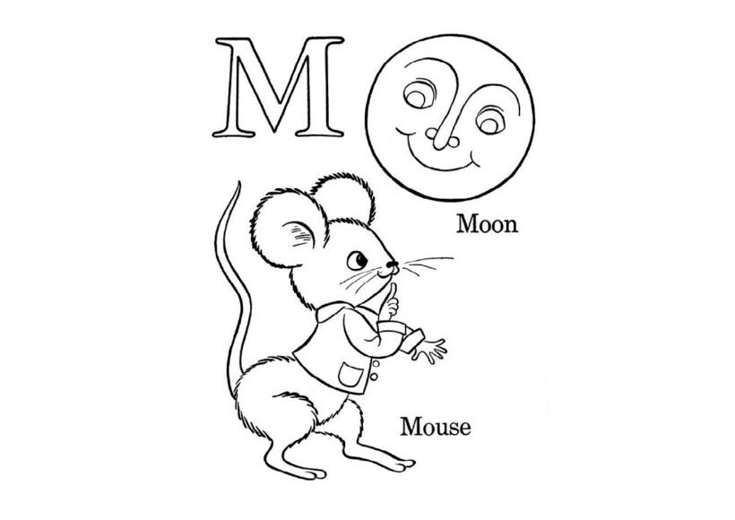 Tranh vẽ đen trắng chữ cái cho bé tô màu (6)