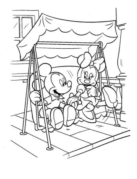 Tranh vẽ đen trắng chuột Mickey đáng yêu cho bé tập tô (2)