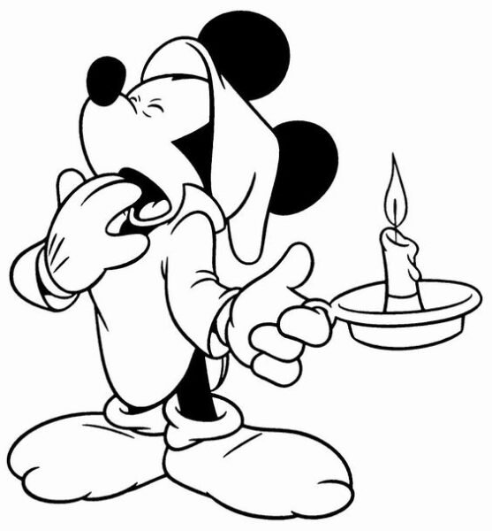 Tranh vẽ đen trắng chuột Mickey đáng yêu cho bé tập tô (4)