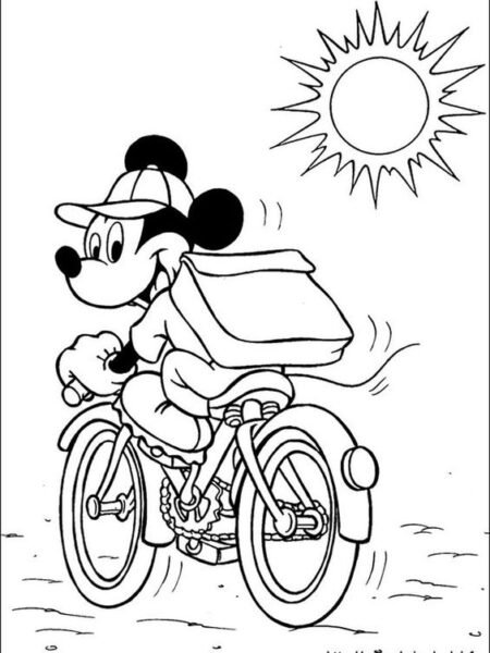 Tranh vẽ đen trắng chuột Mickey đáng yêu cho bé tập tô (6)