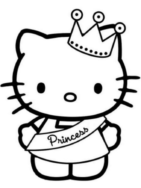 Tranh vẽ đen trắng Hello Kitty dễ thương cho bé tập tô (24)