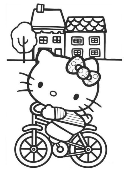 Tranh vẽ đen trắng Hello Kitty dễ thương cho bé tập tô (26)