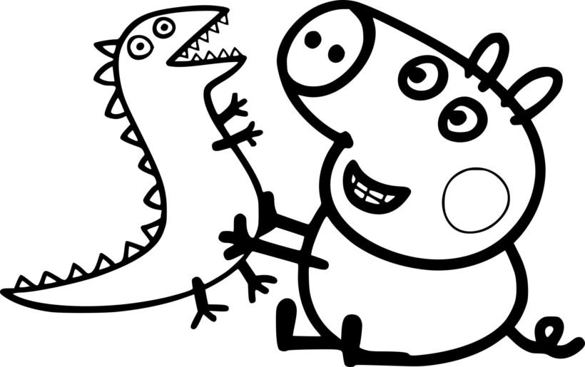 Tranh vẽ đen trắng héo Peppa cho bé tô màu (1)