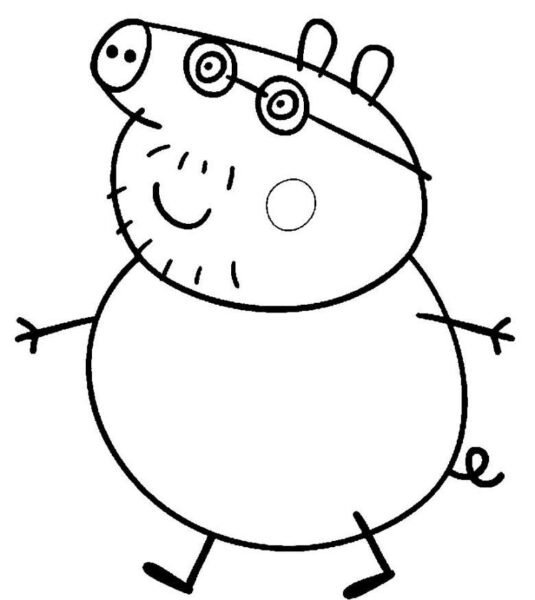 Tranh vẽ đen trắng héo Peppa cho bé tô màu (3)