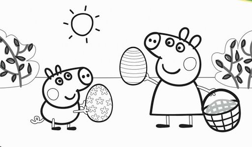 Tranh vẽ đen trắng héo Peppa cho bé tô màu (5)