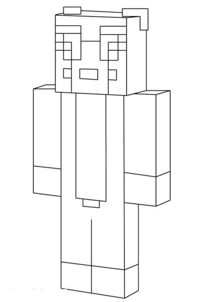 Tranh vẽ đen trắng minecraft cho bé tô màu (1)