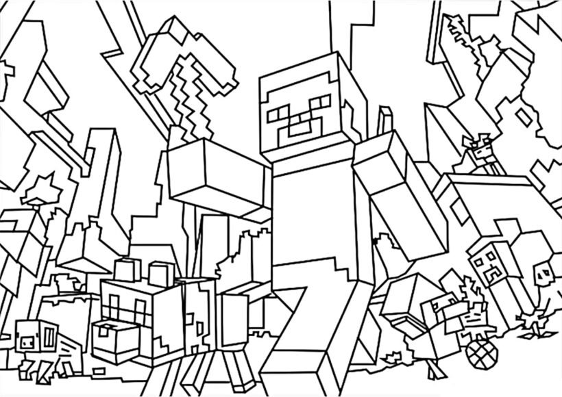 Tổng hợp các bức tranh tô màu Minecraft đẹp nhất d