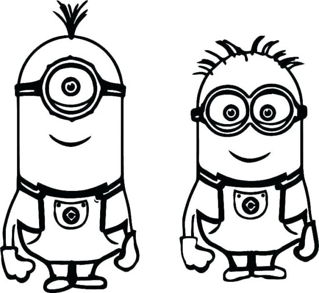 Tranh vẽ đen trắng Minion đáng yêu cho bé tập tô (7)
