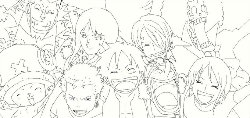 Tranh vẽ đen trắng One Piece cho bé tô màu (3)