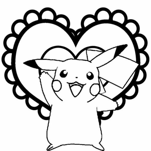 Tranh vẽ đen trắng Pikachu ngộ nghĩnh cho bé tập tô (1)