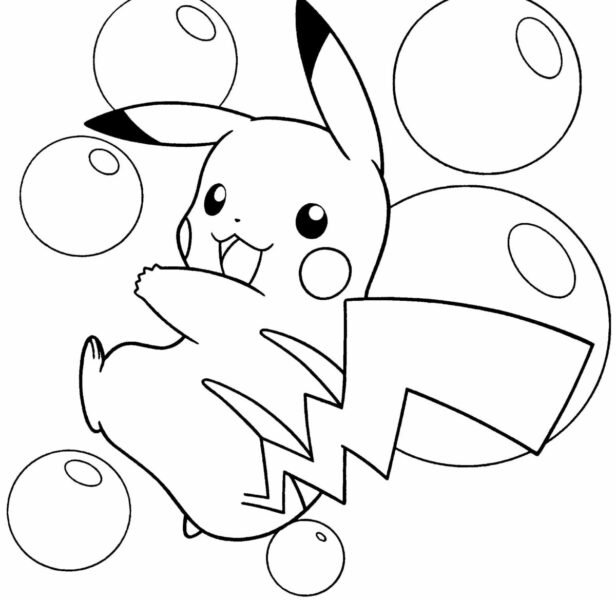 Tranh vẽ đen trắng Pikachu ngộ nghĩnh cho bé tập tô (6)