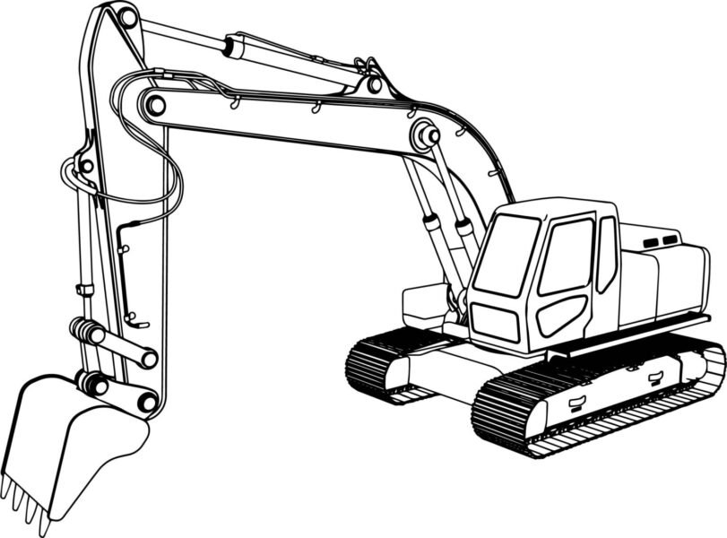 Tranh vẽ máy xúc