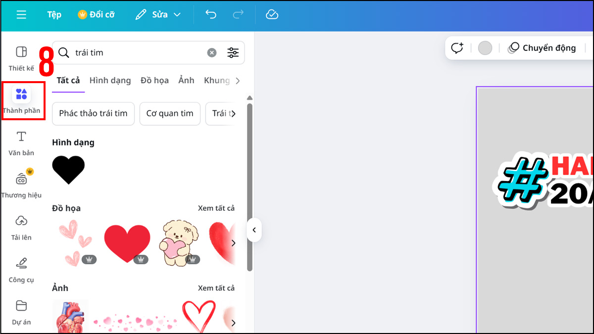 Cách tự thiết kế hashtag 20/10 cầm tay đơn giản