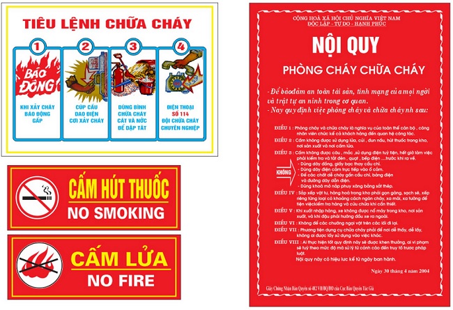 Các loại bảng hiệu PCCC cơ sở kinh doanh cần phải có
